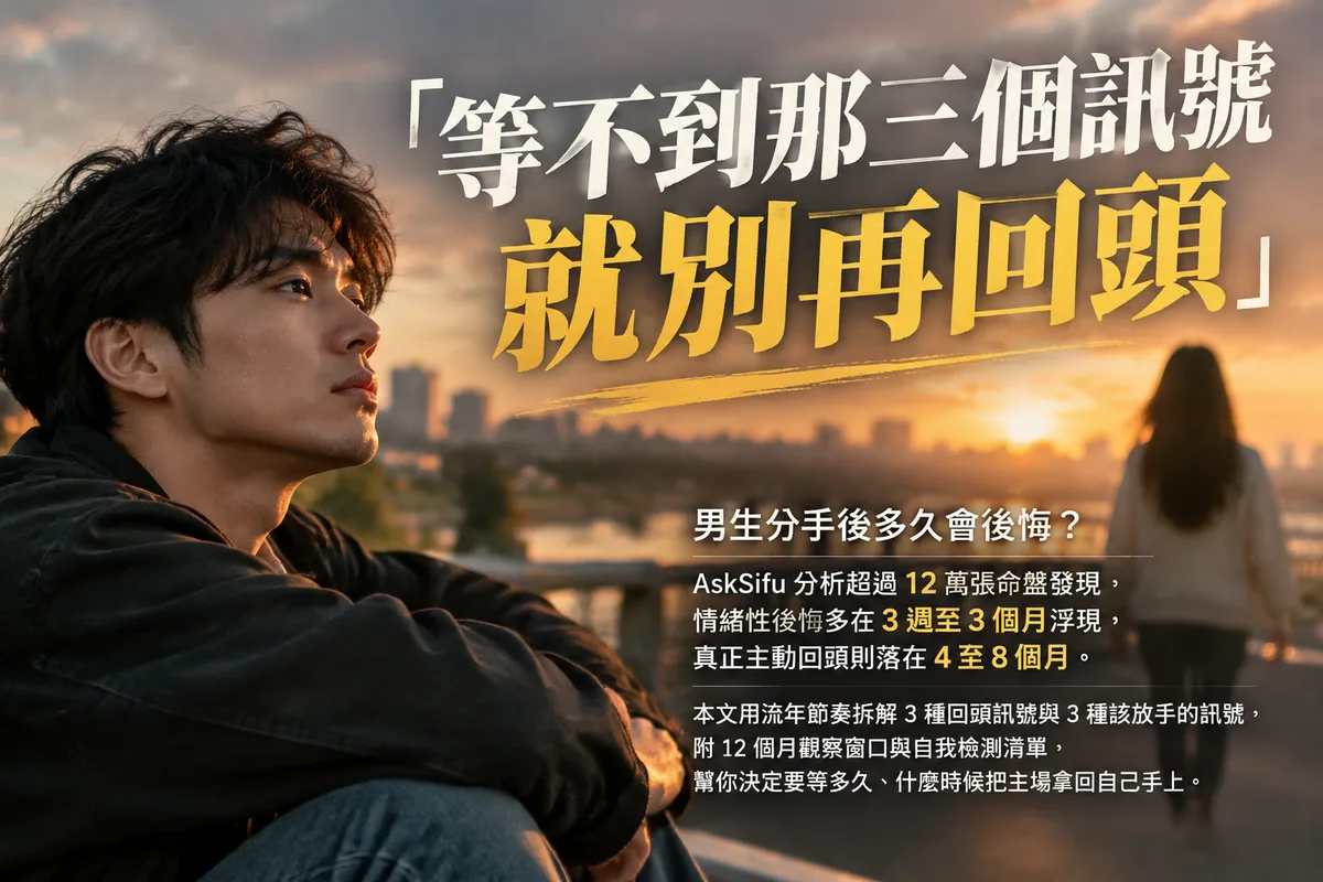 男生分手後多久會後悔？命理顧問：超過 12 個月沒出現這 3 個訊號，就別再等了