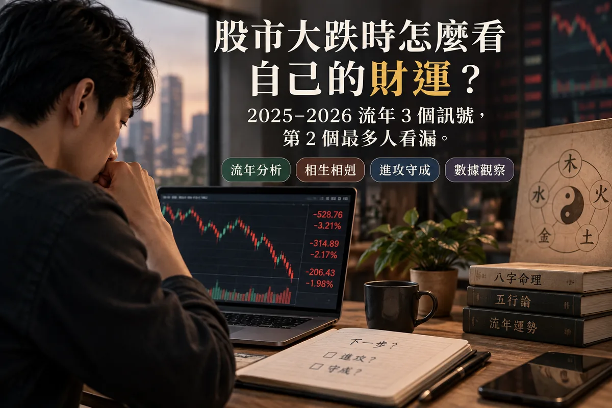 股市大跌時怎麼看自己的財運？2025–2026 流年 3 個訊號，第 2 個最多人看漏