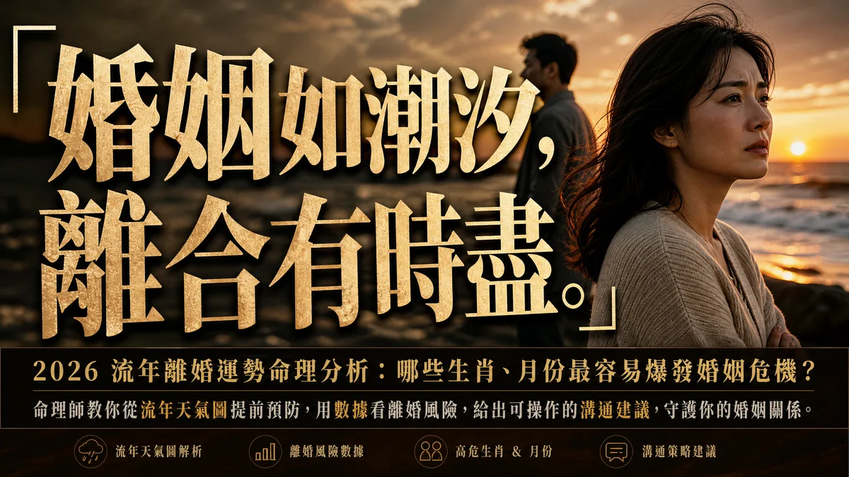 2026 流年離婚運勢命理分析：3 個月份要特別留意，第 2 個最多人忽略