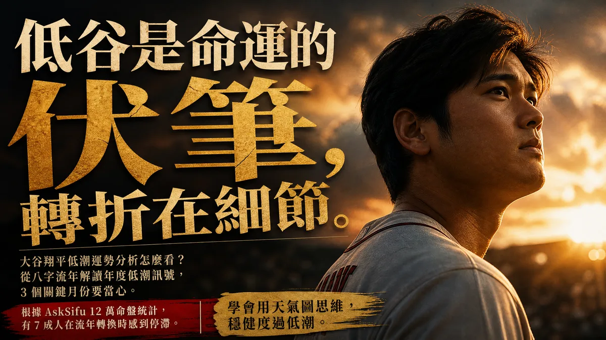 大谷翔平低潮運勢分析：2026 流年 3 個訊號，第 2 個最常被忽略