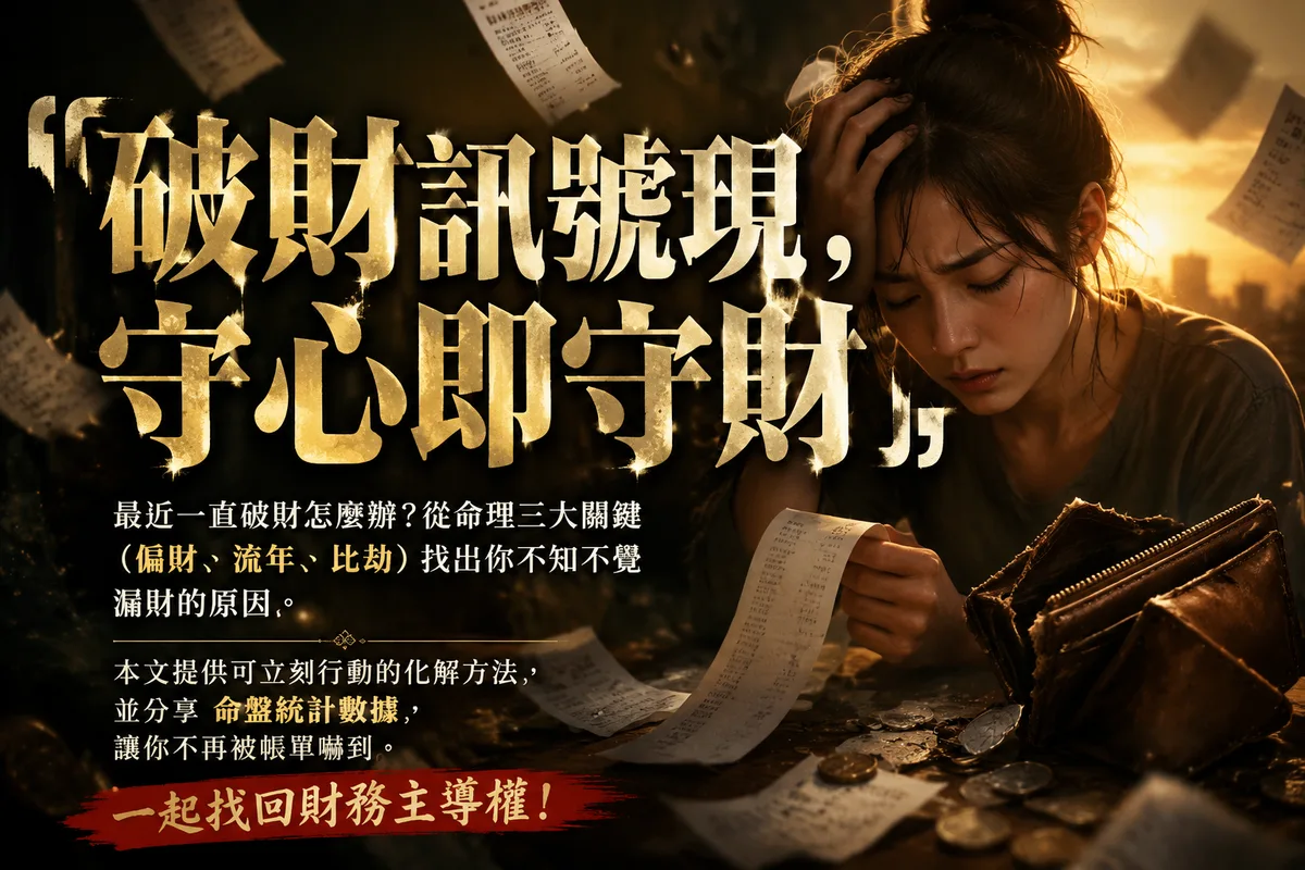 最近一直破財怎麼辦？2026 流年漏財 3 個訊號，第 2 個很多人中招