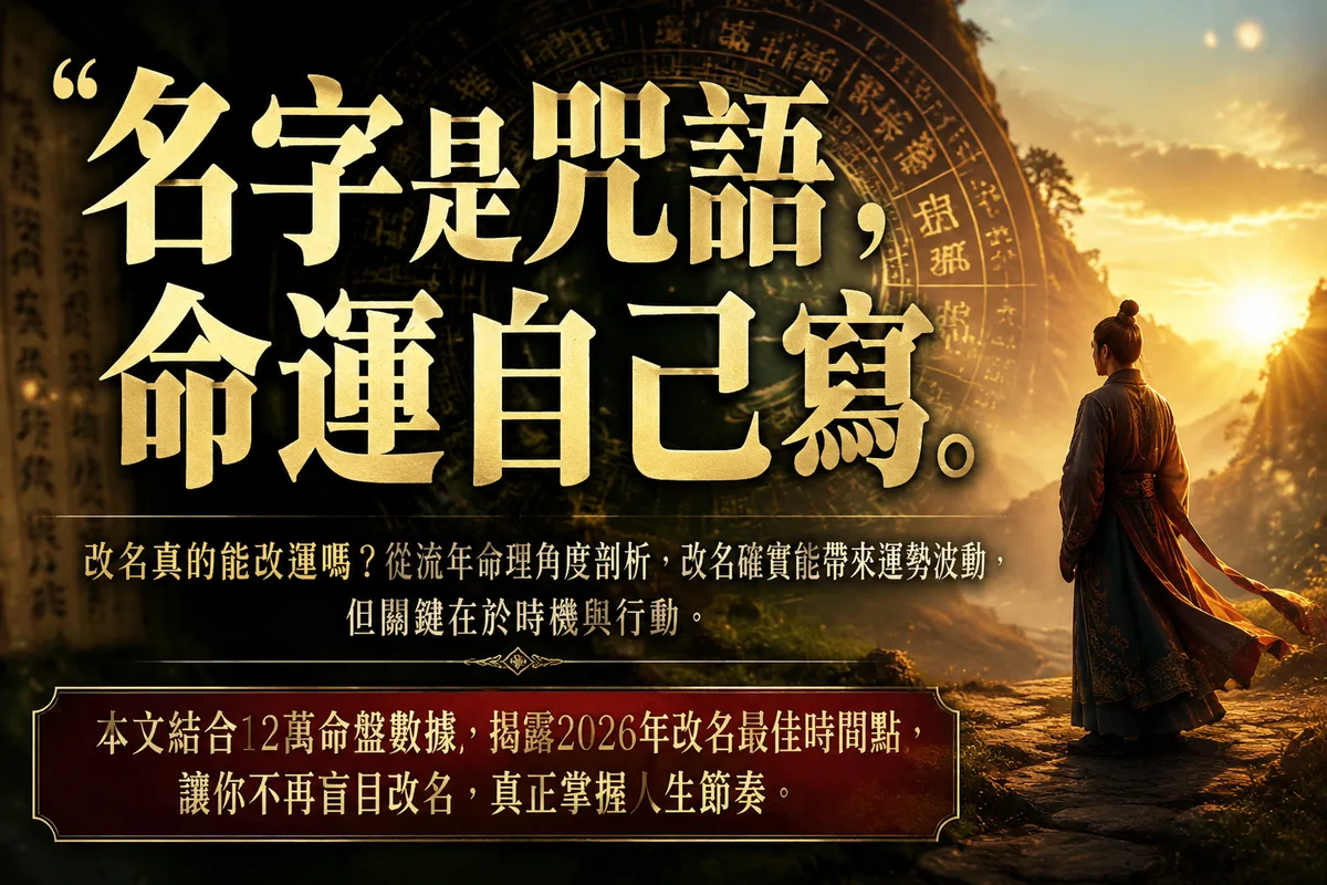 改名真的能改運嗎？2026流年揭曉：3個關鍵時間點，第2個很多人不知道