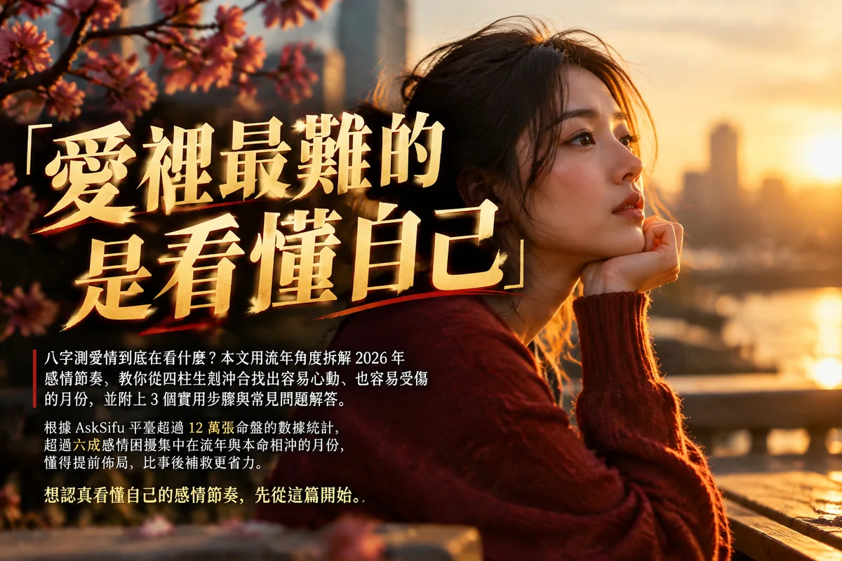 八字測愛情：2026 流年看感情運，3 個關鍵步驟，第 2 個最多人做錯