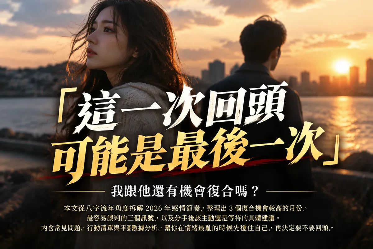 我跟他還有機會復合嗎？2026 流年感情運：3 個關鍵月份要留意，第 2 個很多人中招