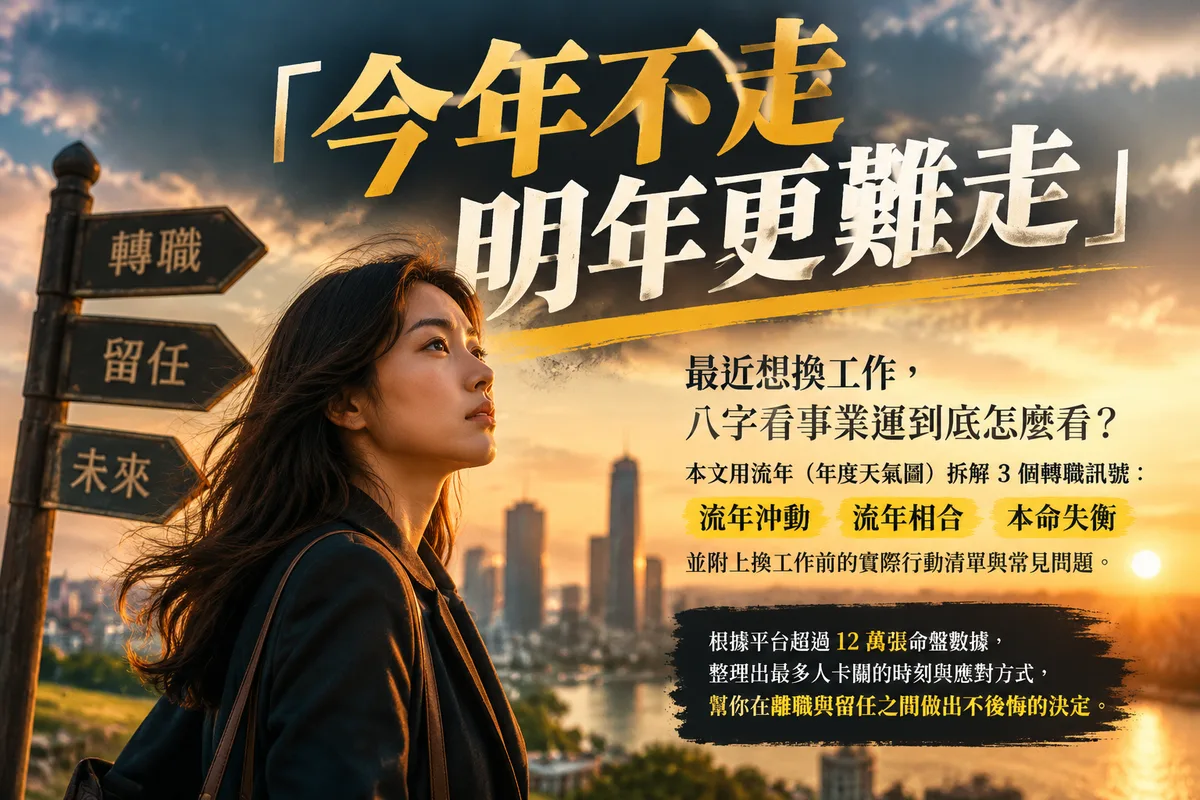 最近想換工作？八字看事業運：2026 流年 3 個轉職訊號，第 2 個很多人中招