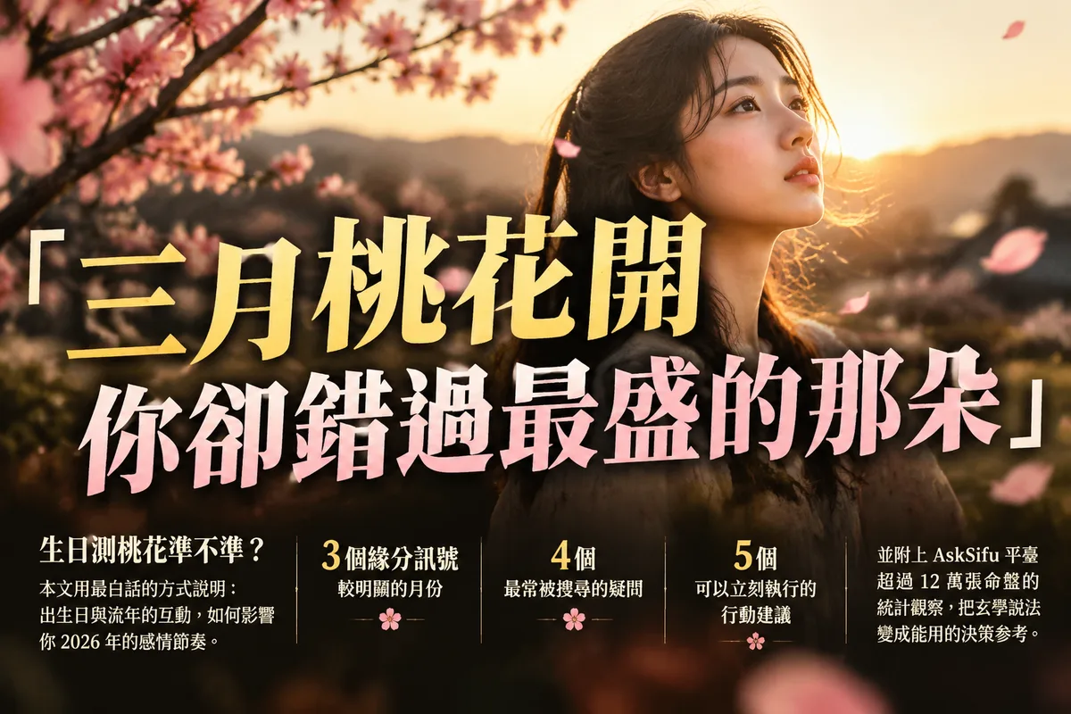 生日測桃花 2026 流年運勢：3 個月份緣分最有感，第 2 個很多人錯過