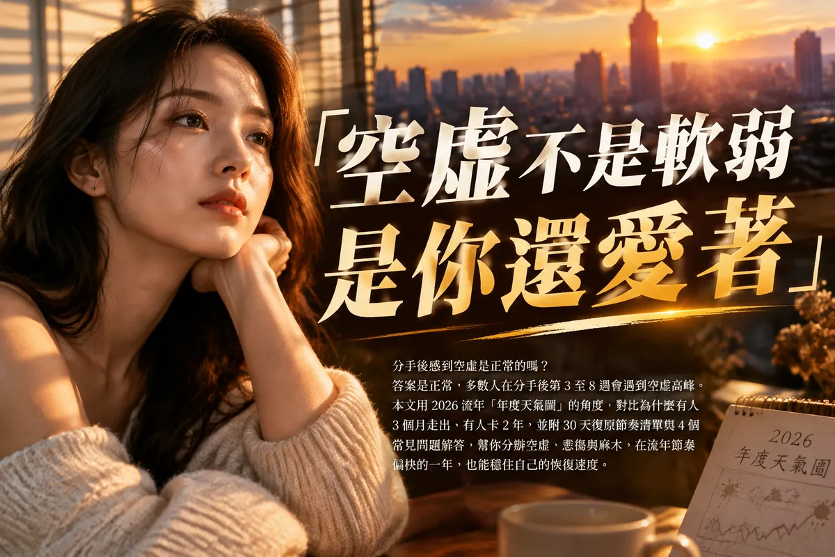 分手後感到空虛是正常的嗎？2026 流年節奏對比：為什麼別人 3 個月走出，你卻卡 2 年
