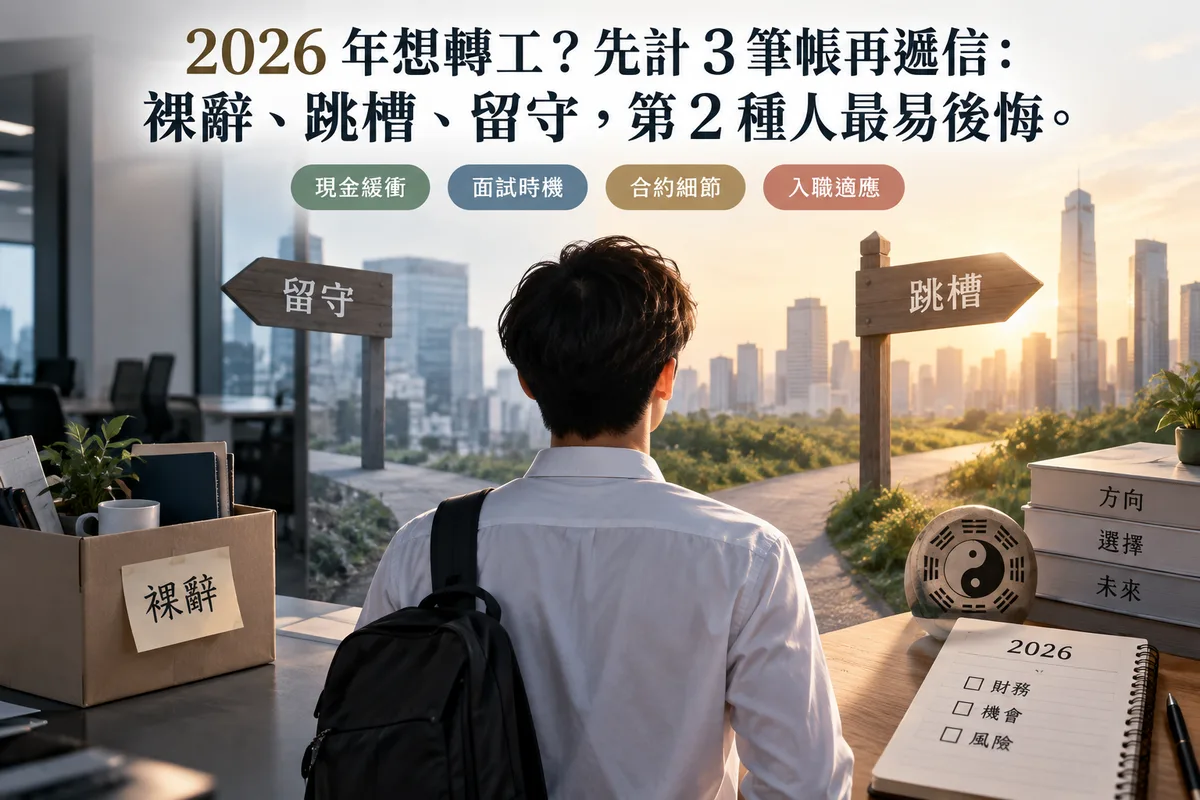 2026 年想轉工？先計 3 筆帳再遞信：裸辭、跳槽、留守，第 2 種人最易後悔