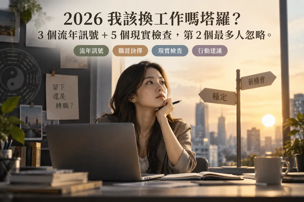 2026 我該換工作嗎塔羅？3 個流年訊號＋5 個現實檢查，第 2 個最多人忽略