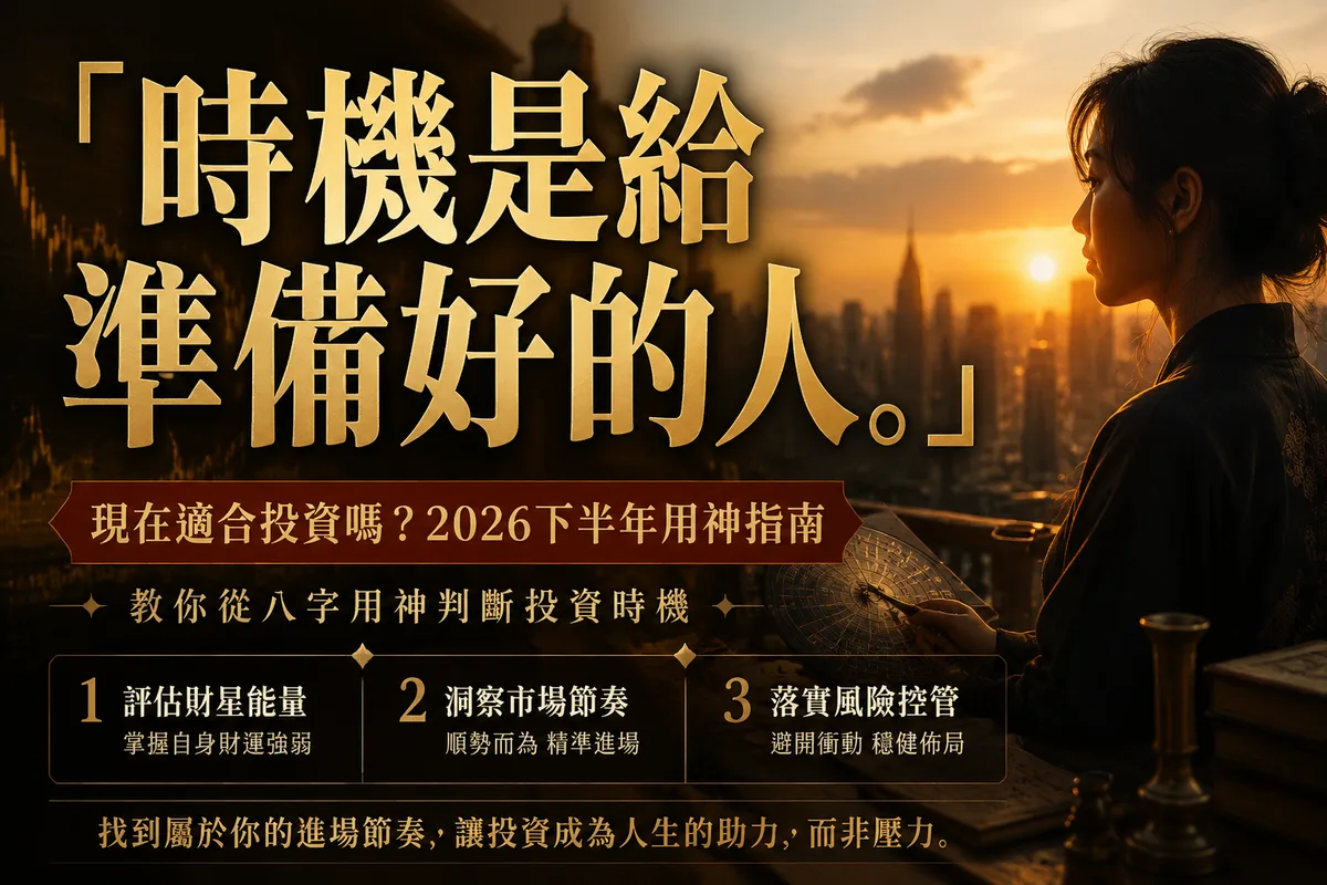 現在適合投資嗎？2026 下半年用神指南：3 個步驟找出你的最佳佈局時機