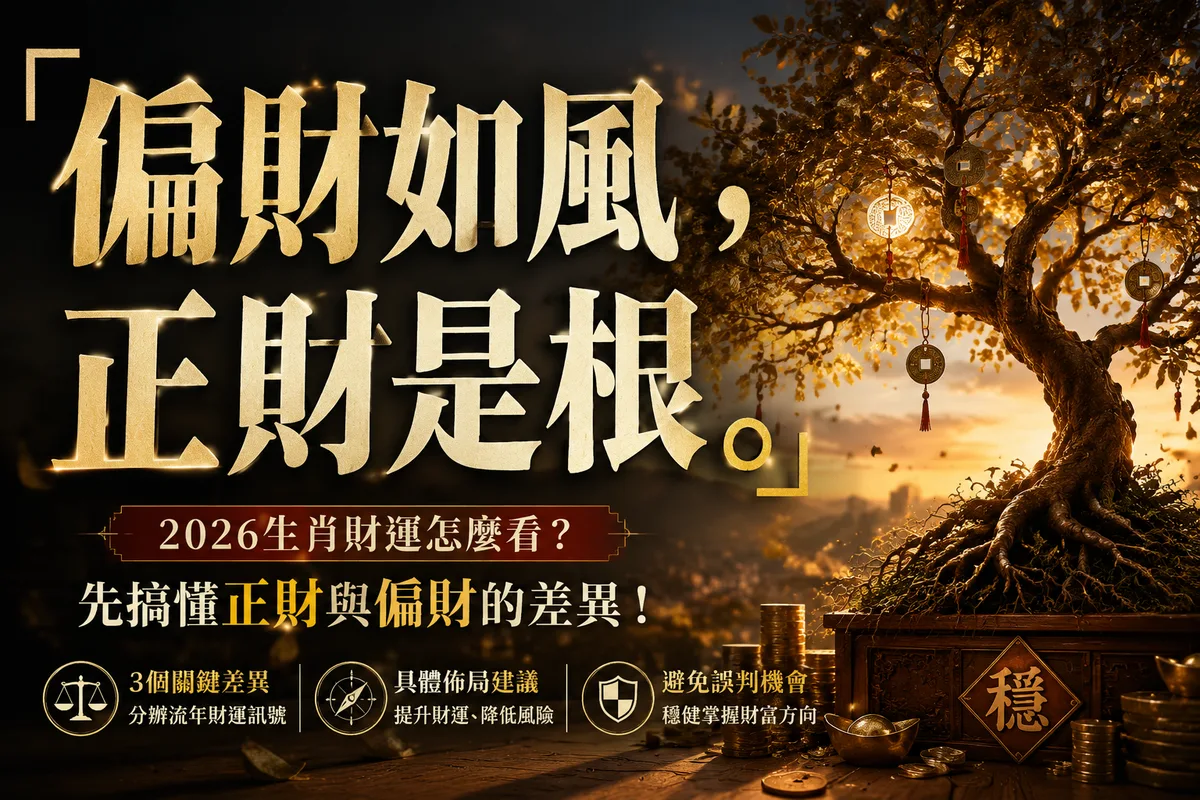 2026生肖財運：別把偏財當正財！3個關鍵差異決定你該衝還是該守