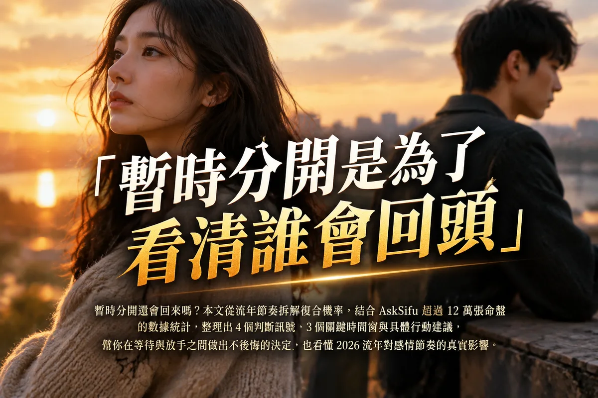 2026 流年感情運：暫時分開還會回來嗎？4 個判斷訊號，第 3 個最多人誤判