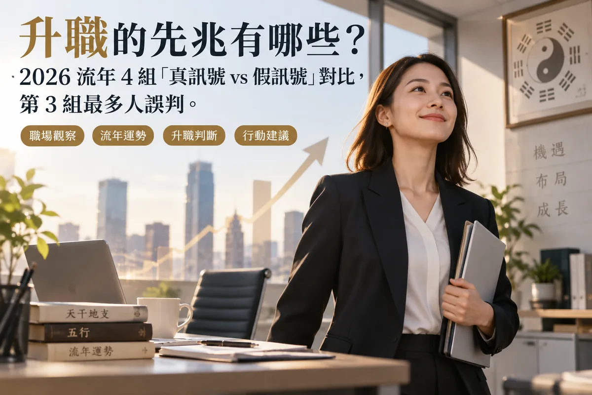 升職的先兆有哪些？2026 流年 4 組「真訊號 vs 假訊號」對比，第 3 組最多人誤判