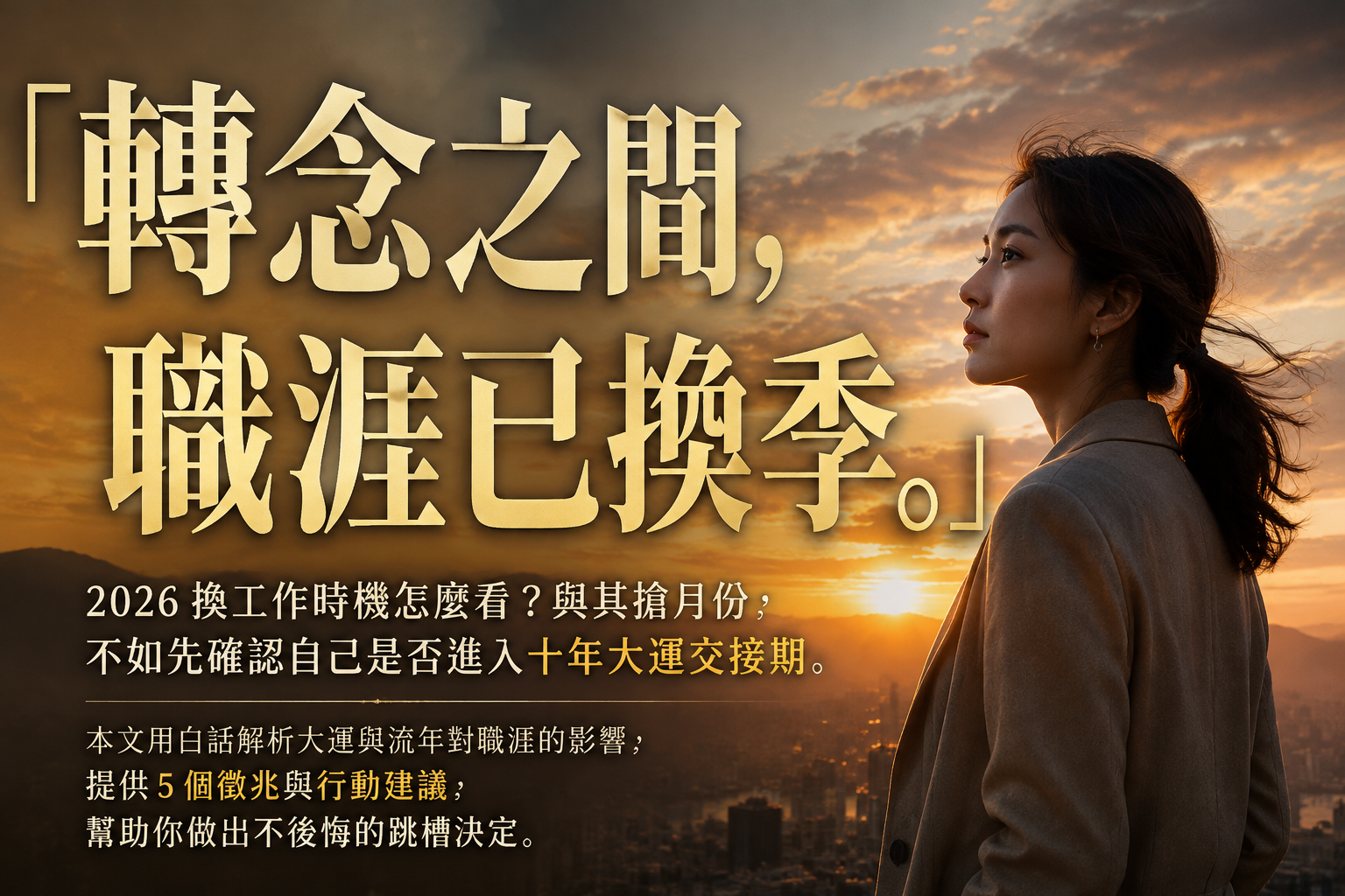 換工作時機 2026：大運交接前後的 5 個徵兆，很多人第 3 個才發現