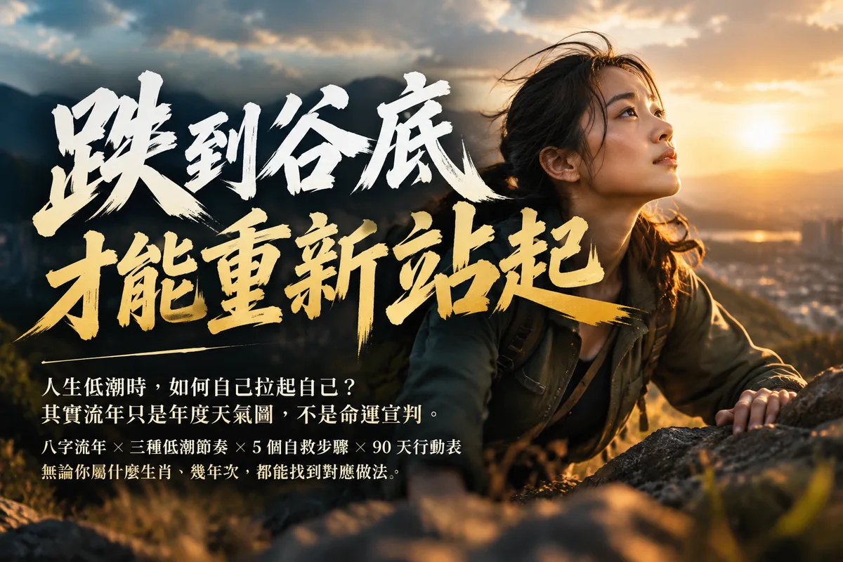 人生低潮時，如何自己拉起自己？2026 流年低谷的 5 個自救步驟，第 3 個最多人卡住