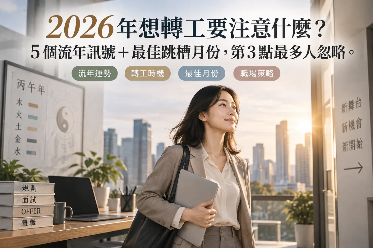 2026 年想轉工要注意什麼？5 個流年訊號＋最佳跳槽月份，第 3 點最多人忽略