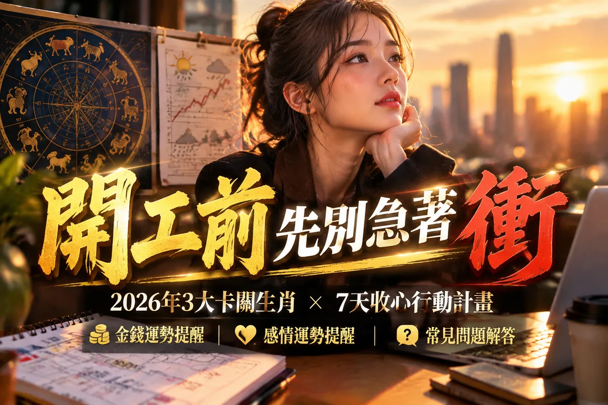 連假後收心上班運勢轉換：2026開工前7天，這3個生肖最容易卡關，第2個很多人都中招