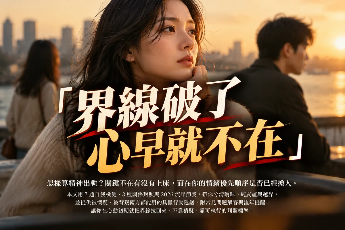 怎樣算精神出軌？2026 流年 7 題自我檢測：中 3 題，界線其實早就破了