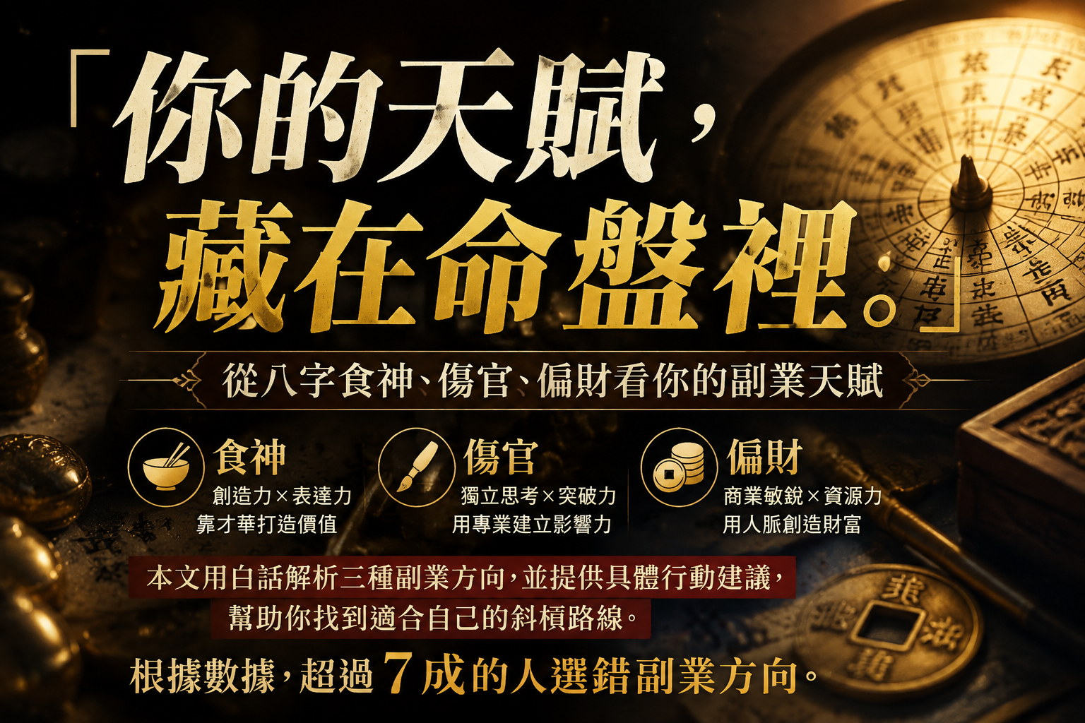 我適合做什麼副業？從八字3個天賦線索找答案，第2種很多人不知道