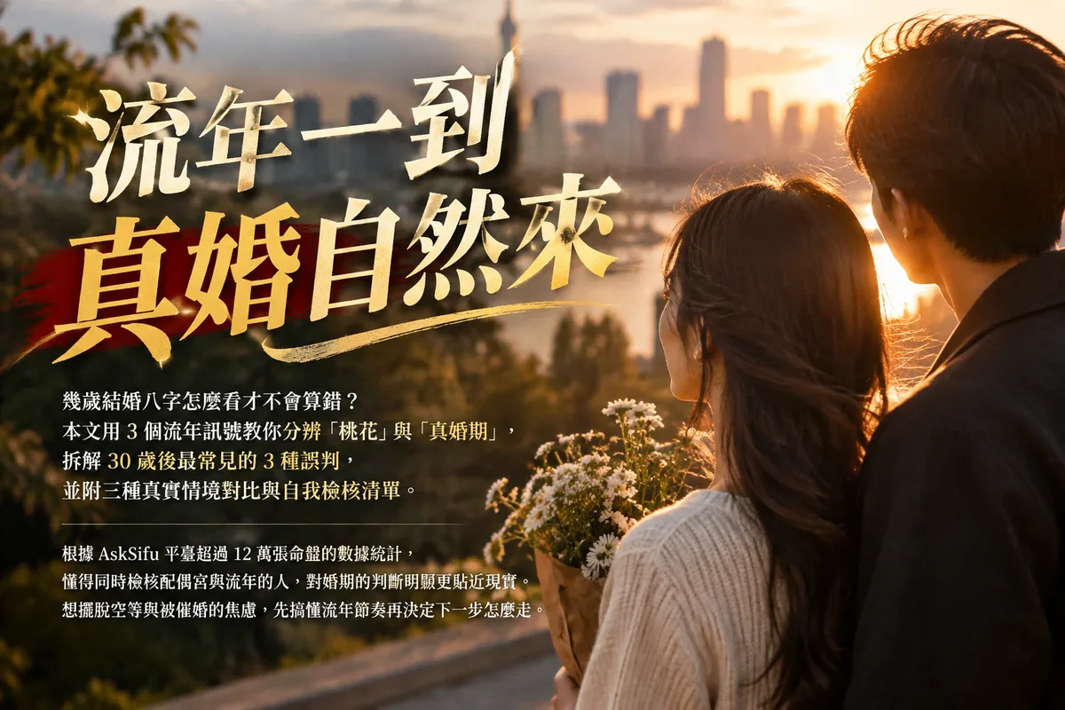 幾歲結婚八字怎麼看？3 個流年訊號辨出真婚期，32 歲後別再空等