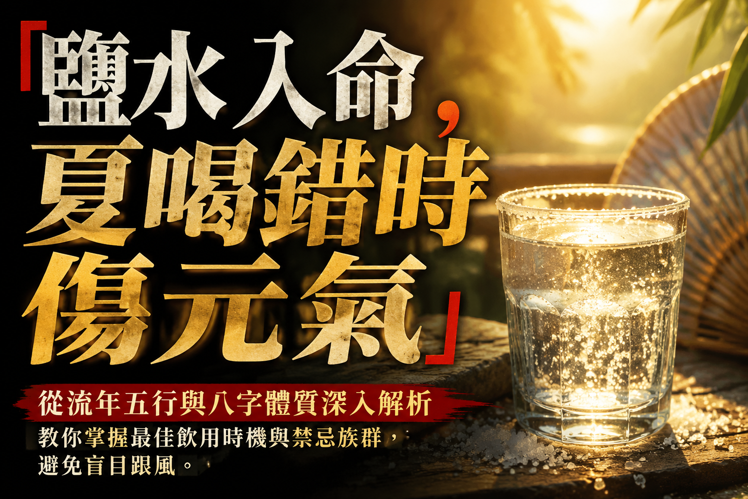 夏天喝淡鹽水與體質運勢有關嗎？流年角度破解迷思，這3個月喝錯反傷身