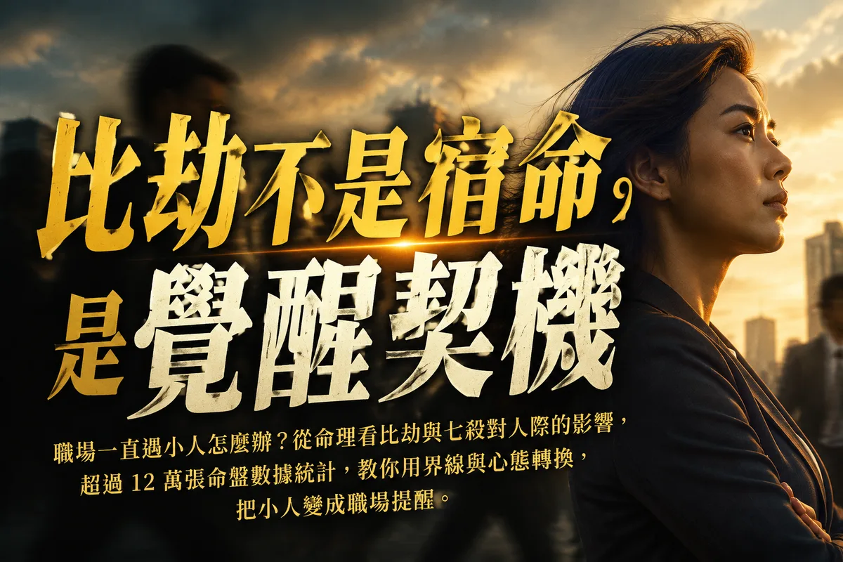 職場一直遇小人怎麼辦？不是流年犯太歲，而是命盤「比劫」在消耗你——3個自救策略
