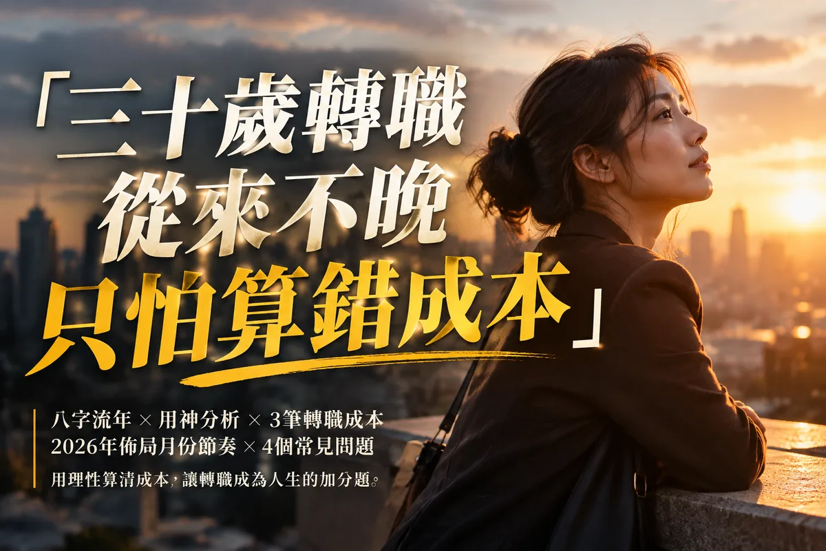 30歲轉職會太晚嗎？2026 年先算這 3 筆成本，第 2 筆最多人算錯