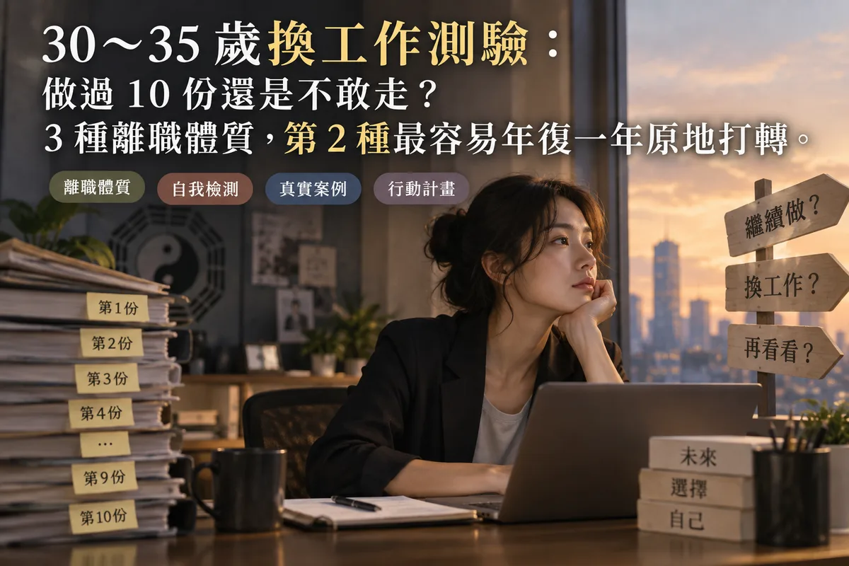 30～35 歲換工作測驗：做過 10 份還是不敢走？3 種離職體質，第 2 種最容易年復一年原地打轉