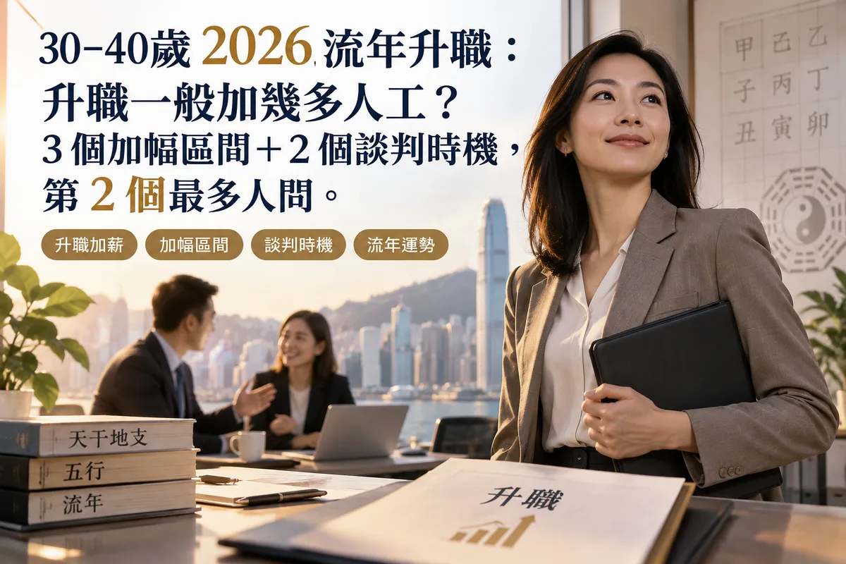 30–40歲 2026 流年升職：升職一般加幾多人工？3 個加幅區間＋2 個談判時機，第 2 個最多人問