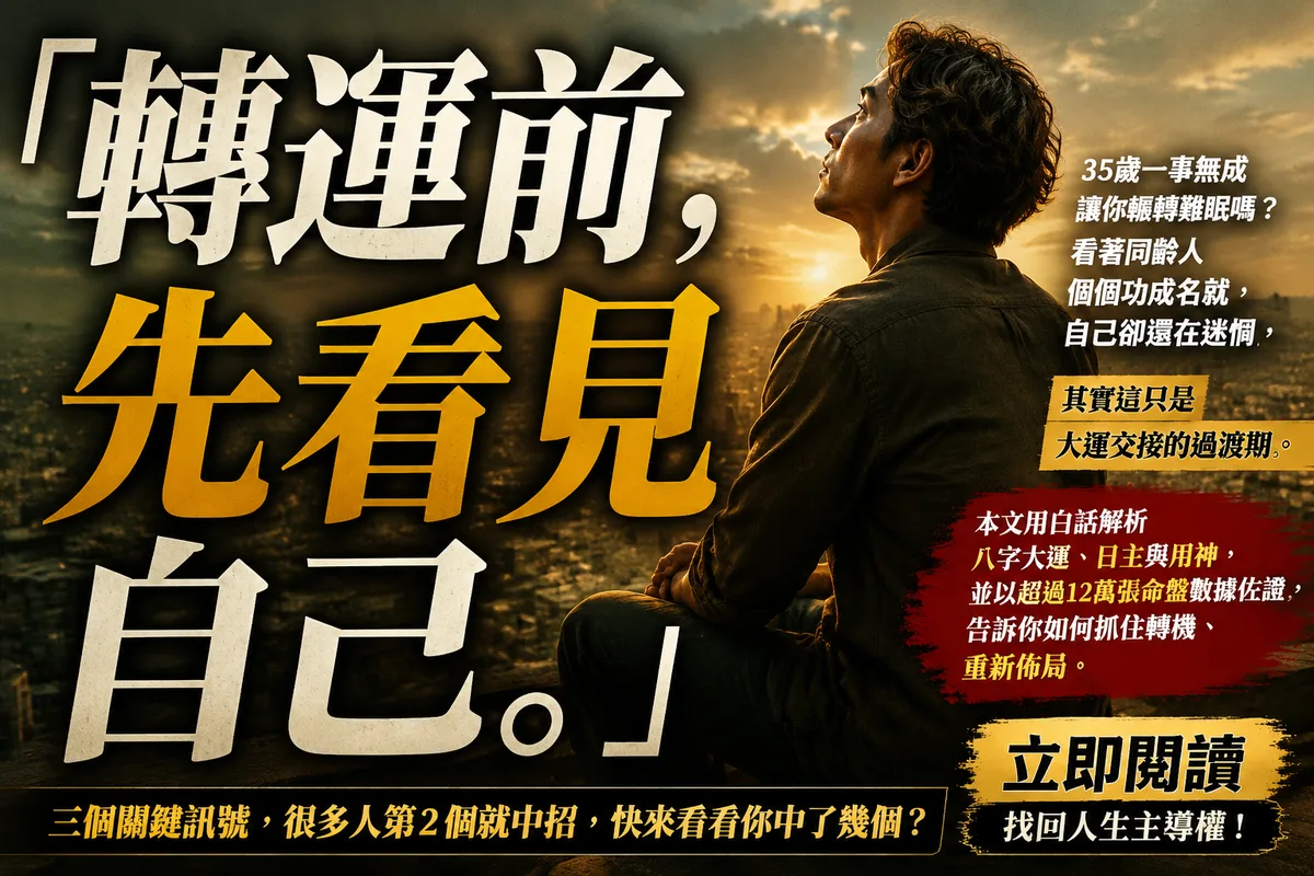 35歲一事無成？大運轉換的3個關鍵訊號，很多人第2個就中招