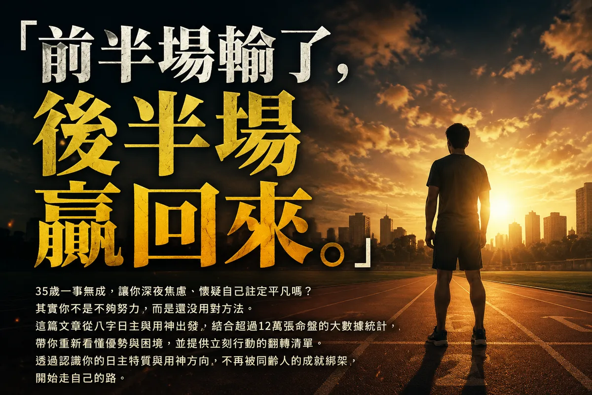 35歲一事無成？別急著認輸：用神告訴你，人生下半場這樣翻轉
