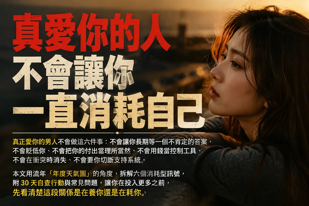 真正愛你的男人不會做這六件事：流年「耗氣型關係」自查，第 4 件通常跟錢有關