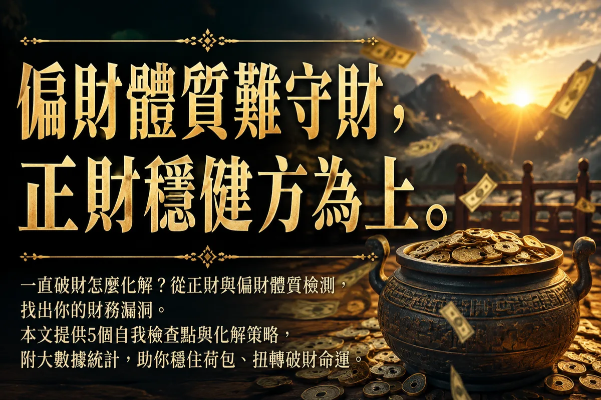 一直破財怎麼化解？先分辨你的正財偏財體質：5個檢測點，第4個多數人中招