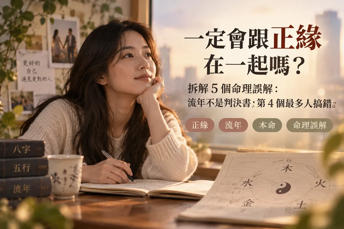一定會跟正緣在一起嗎？拆解 5 個命理誤解：流年不是判決書，第 4 個最多人搞錯