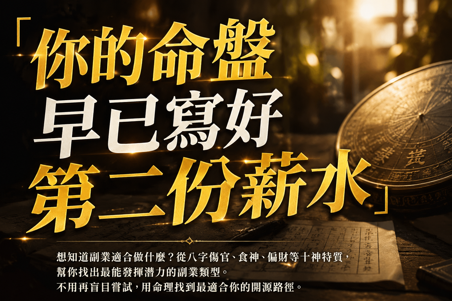 副業 適合做什麼？從八字命盤找到你的斜槓方向